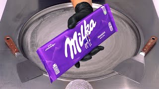 ASMR | Milka Ice Cream Rolls - how to make Milka Alpine Milk Chocolate to Chocolate Ice Cream Rolls