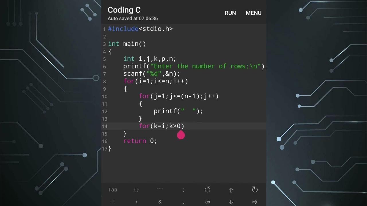 Palindrome pattern in C programming by using nested loop - Explained in ...