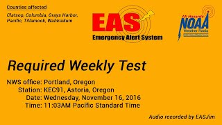 EAS #142-145: 4 NWR Required Weekly Tests- Oct. 26-Nov. 16, 2016