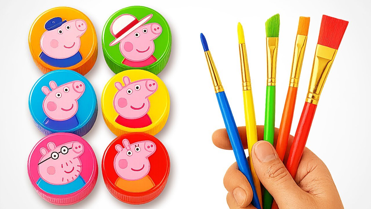 Dessin et peinture famille Peppa Pig | Couleurs pour les tout-petits