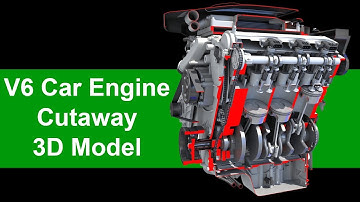 V6 Car Engine Cutaway - 3D Models
