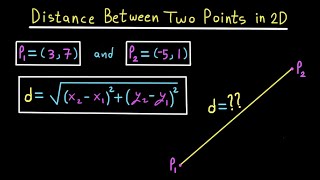 Distance between two points in 2D