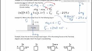 Physics 12 U2L2 One Dimensional Force Problems