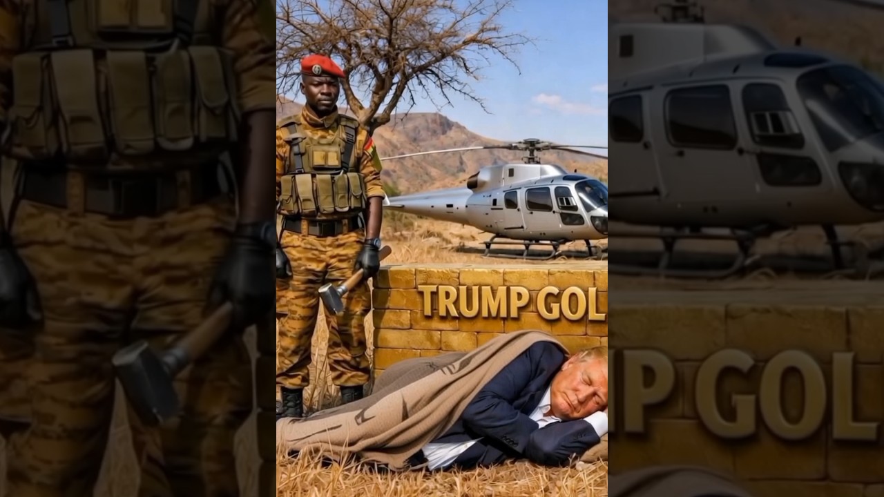 Trump vs Ibrahim Traoré gold & silver helicopter funny drama 🤣🚁