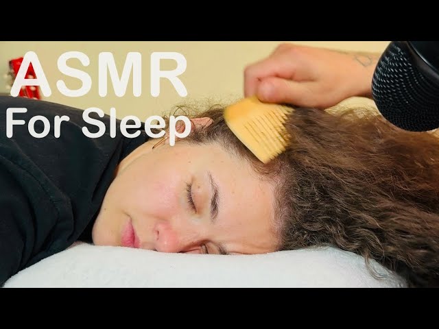 ASMR Hair Play,  Brushing & Scalp Massage for Deep Sleep | Jade & Wooden Combs