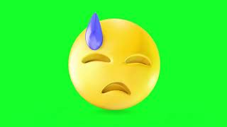 3D Disappointed Face Emoji Loop Green Screen Animation Royalty-Free