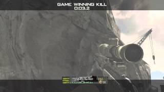MW3 - Cross Map Throwing Knife GWK on Aground 2v2
