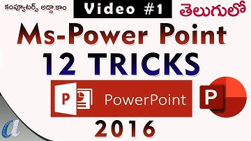 Ms-Power Point 2016 New Tricks || 12 Tricks || Layout & Presentation ||