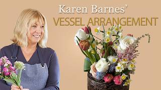 Spring Awakening Vessel Arrangement | Birch Framework Design with Seasonal Spring Flowers screenshot 5