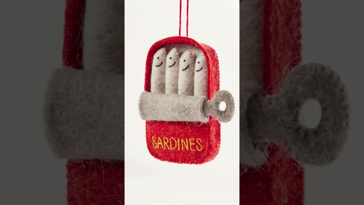 Preview of Craftspring Red Tin Of Sardines Ornament Video