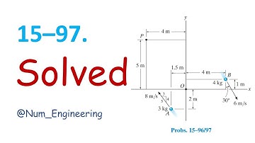 15–97. Determine the angular momentum Hp of each ofthe two particles about point P.