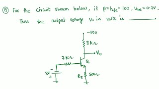 Analog(BJT) Numerical question