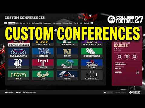 College Football 27 How to Create Custom School Conference in Dynasty Tutorial! (PS5, Xbox & PC)