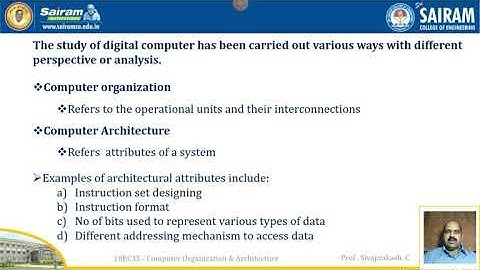 Lecturevideo_18EC35_Module_1_Introduction to Computer Organization and Architecture_Sivaprakash C
