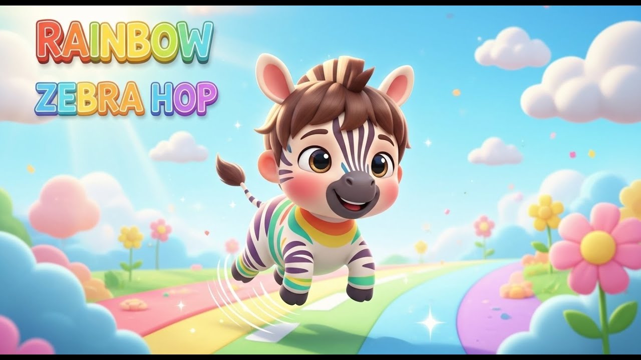 Rainbow Zebra Hop – Nursery Rhyme, Toddler Learning, Color Fun, and Playful Animal Adventure