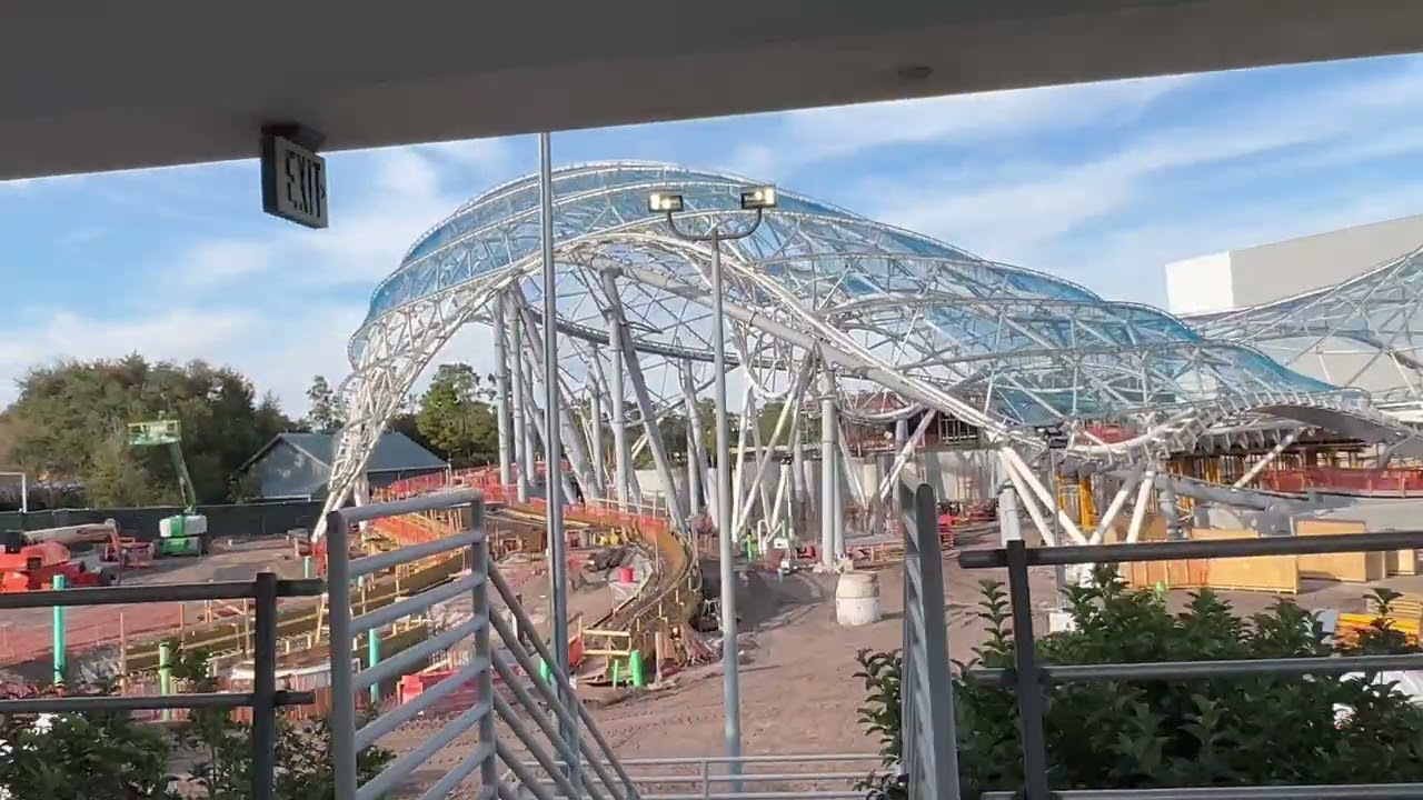 Tron Construction from Peoplemover - Tomorrowland at the Magic Kingdom, Walt Disney World 12-04-2021