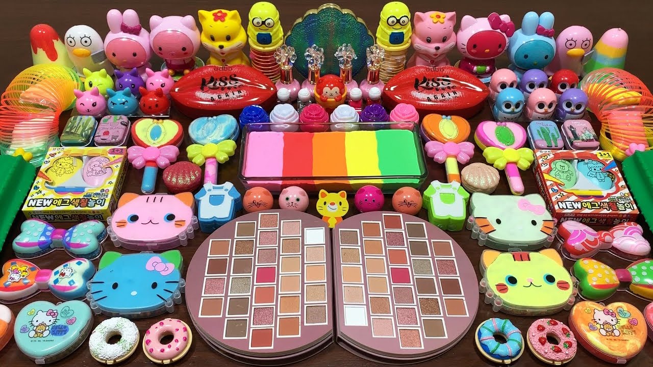 Mixing Random Things Into Slime | Satisfying Rainbow Slime | Perfect Slime Sound