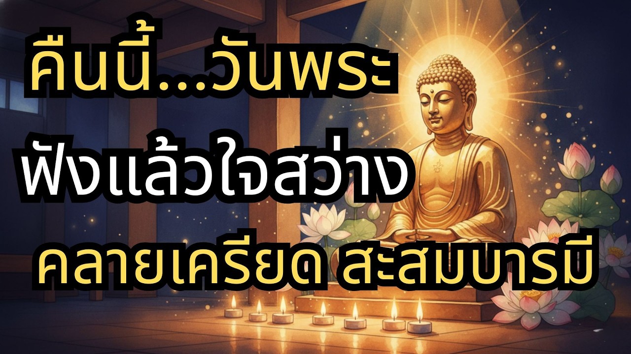 คืนนี้วันพระ เปิดทิ้งไว้แล้วนอน ปล่อยจิตซึมซับธรรม หลับลึกถึงเช้า พร้อมสิริมงคล | เสียงธรรมนำชีวิต