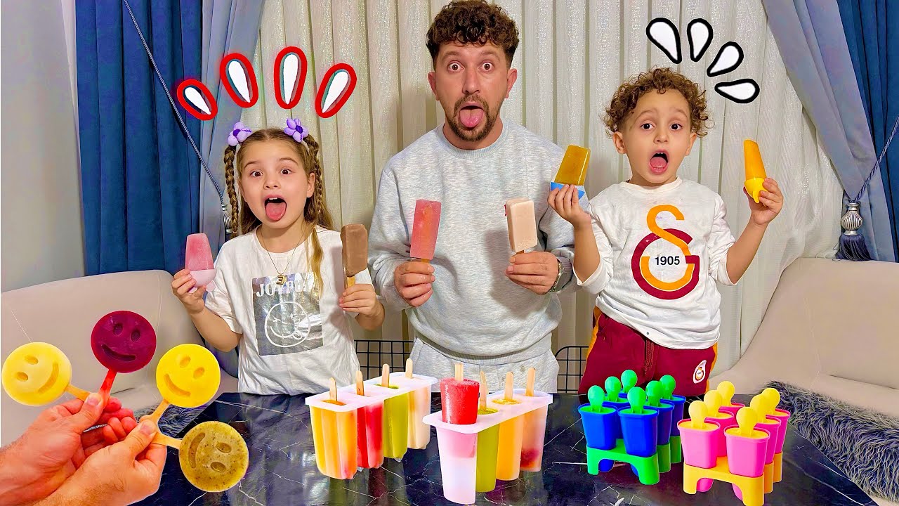 ÇEŞİT ÇEŞİT BUZLU DONDURMA YAPTIK ‼️ KUZEY ELİF BAYILDI !! BABAMA NOLDU ??