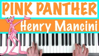 How to play PINK PANTHER THEME SLOW Piano Tutorial Lesson