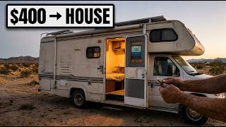 How A 68-Year-Old Widow Turns A $400 Abandoned RV Into A Fully Running Desert Home