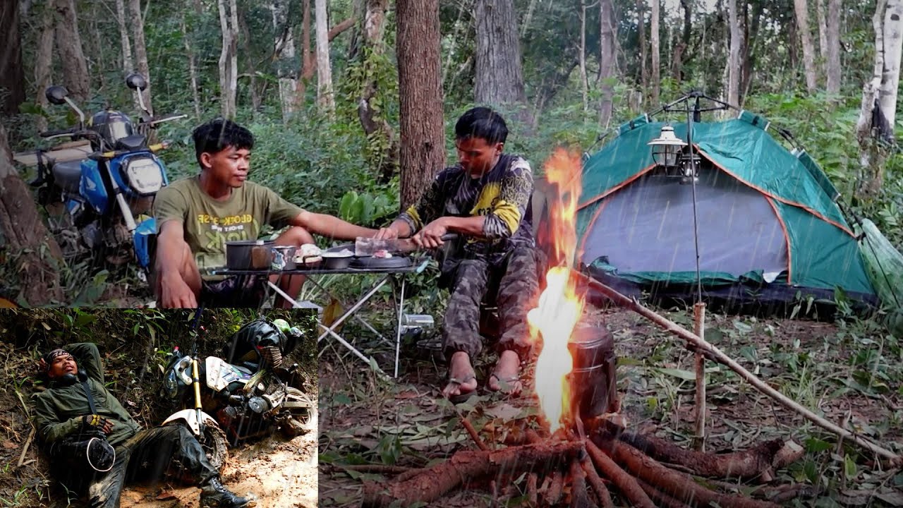 CAMPING ADVENTURES AND COOKING IN THE RAIN in THE JUNGLE