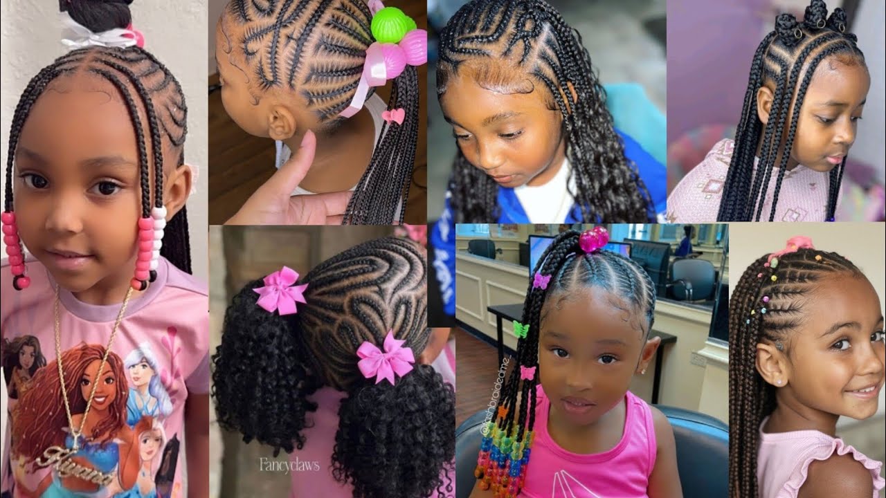 🔥💯 100+ лучших идей причесок с косами-корноу для маленьких девочек | Милые детские прически 