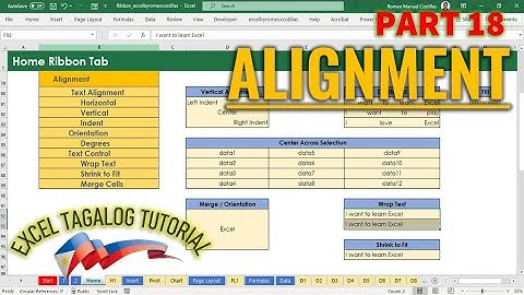 [Excel Tagalog Tutorial #18] Text Alignment