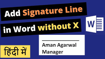 How to add Signature Line in Word without X ⚡️⚡️