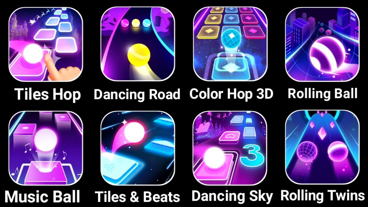 Tiles Hop, Dancing Road, Color Hop 3D, Rolling Ball, Music Ball, Tiles and Beats, Dancing Sky, Twins