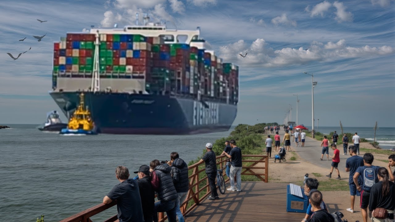 Incrível Chegada de um Enorme Navio no Rio Itajaí 26.07.2025