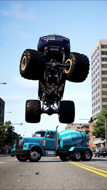 Truk Oleng vs Mobil Monster | EPS 3 #shorts #monstertruck #mobilbesar #mobilmonster