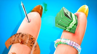 HACKS and TOYS for RICH and POOR || Life Moments & Funny Relatable Situations by 123 GO!