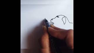 dog with girl one line drawing #girl #dog #trending #onelinedrawing #shorts