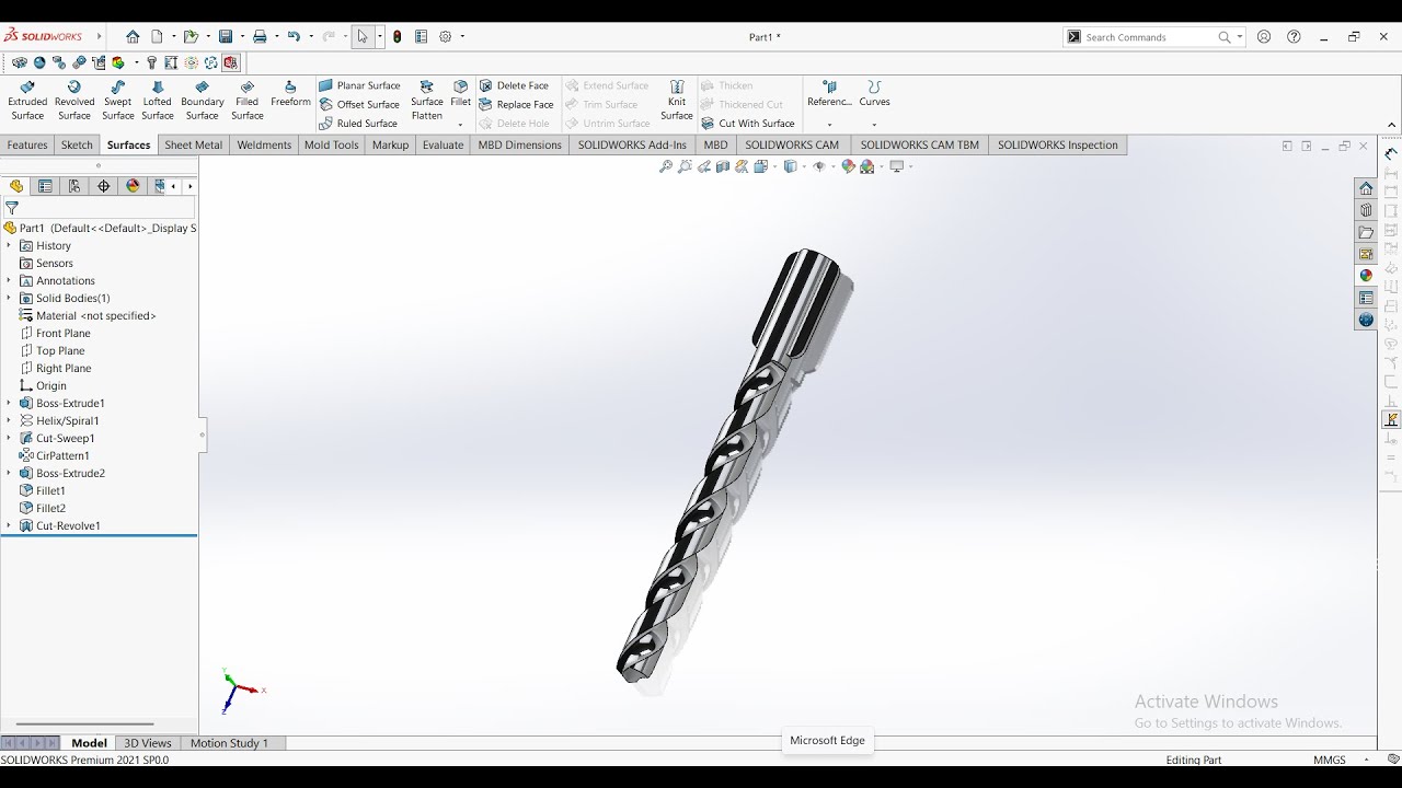 How to create Drill Bit | SolidWorks - YouTube