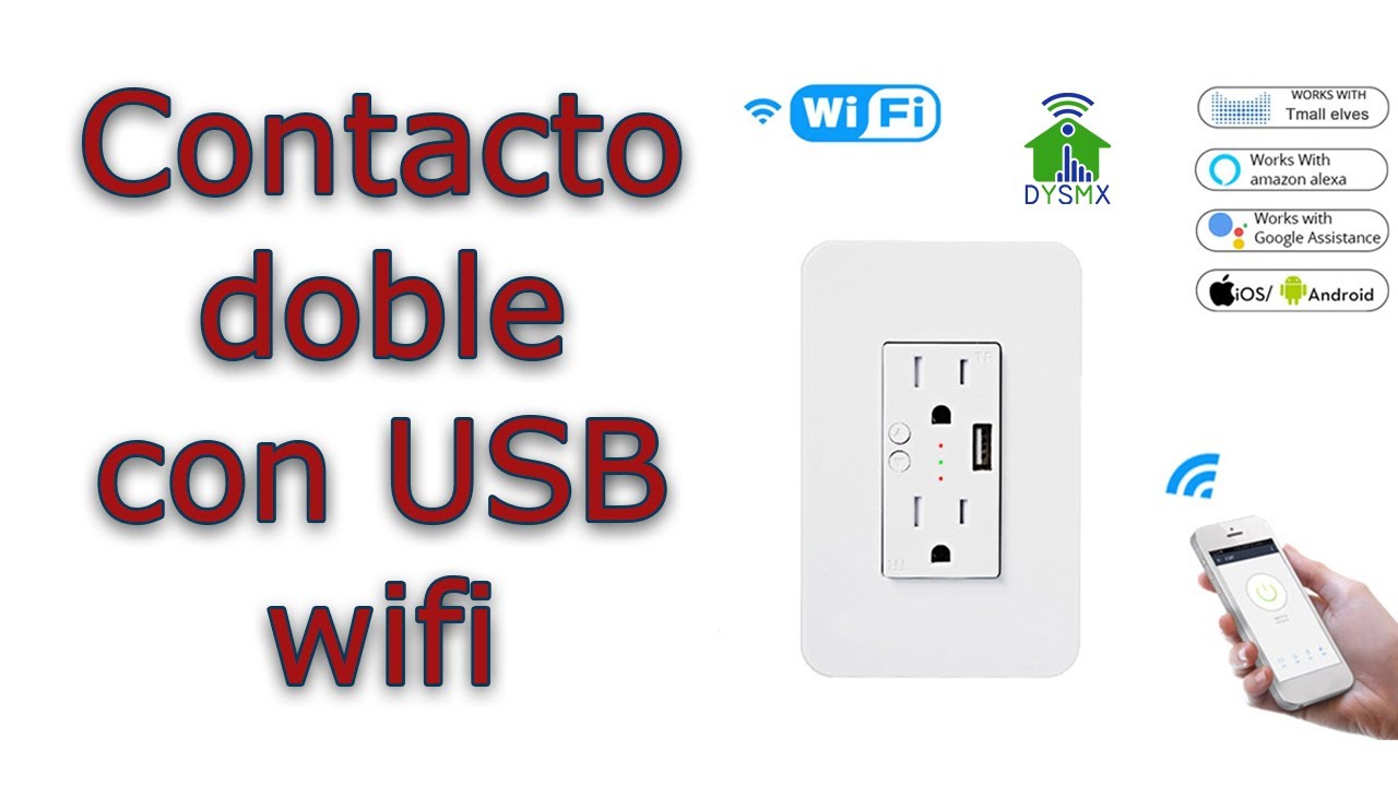 Doble contacto Wi-Fi* y cargador USB, con placa para pa