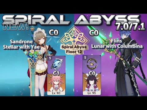 Spiral Abyss 7.0/7.1 - Floor 12 • Sandrone C0 & Flins C0 - (DUO TEAM) • Genshin Impact - TokoAether