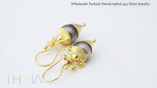 Vase Design 22k Gold Plated Vintage Jewelry 925 Sterling Silver Jewelry