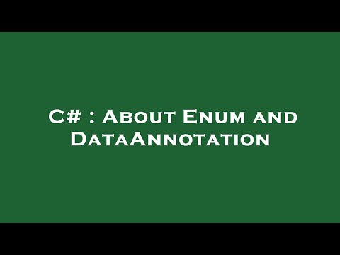 C# : About Enum and DataAnnotation