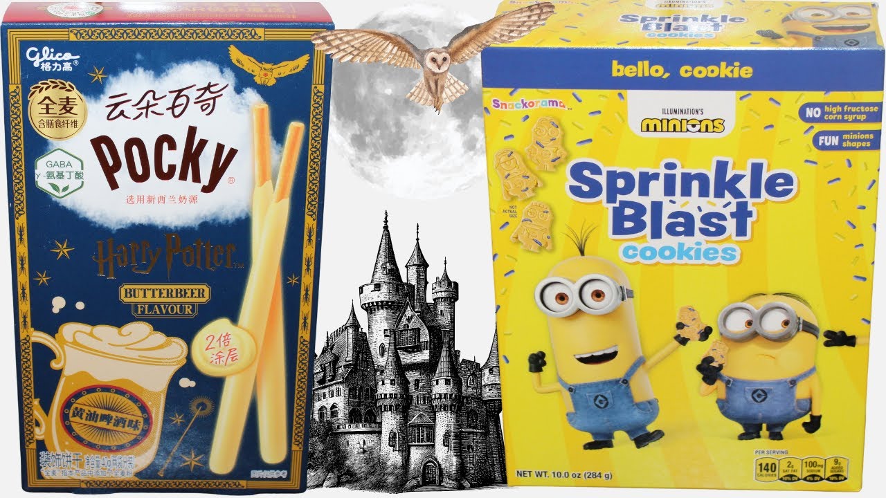 Harry Potter Butterbeer Pocky & Minions Sprinkle Blast Cookies Review