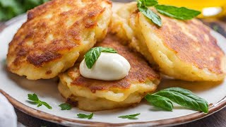 Potato Cheese Pancakes Recipe | Soft Dough and Gooey Mozzarella Filling | Fuzz & Buzz