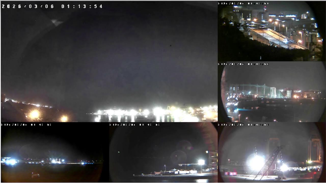 🛑沖縄ライブカメラ同時モニター【LIVE】那覇新港 那覇空港北側 那覇市 ライブ カメラ NAHA OKINAWA port   泊港入口 泊大橋 第二クルーズバース 那覇クルーズターミナル