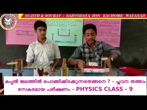 Principle of floatation physics class 9 (പ്ലവന തത്ത്വം) - YouTube