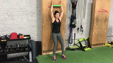 Back to Wall Shoulder Flexion - Mini Band Around Wrists