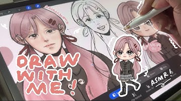 Draw with me ＊ real time process,ipad asmr,no talking no music,My oc.