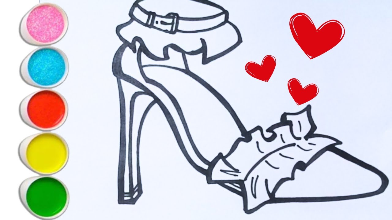Fancy High Heels with Frill Design 👠✨  Fun Drawing & Coloring for Kids & Toddlers 🎨🌈 Let’s Create