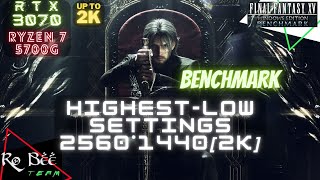 FINAL FANTASY XV WINDOWS EDITION Benchmark on RTX 3070 Ryzen 7 5700G 32GB RAM 3200Mhz @1440p [2K]