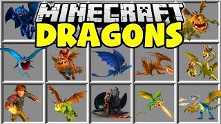 Minecraft HOW TO TRAIN YOUR DRAGON MOD | TOOTHLESS, SKRILL, NADDER, TERRIBLE TERROR \& MORE!!