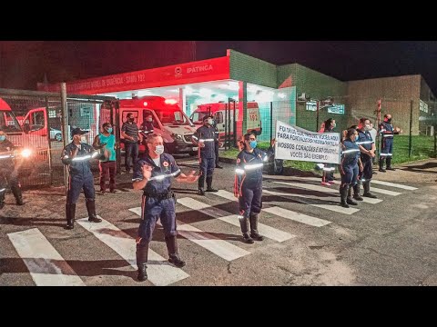 Fé e agradecimento por orações marcam manifestação de socorristas que atuam em Ipatinga