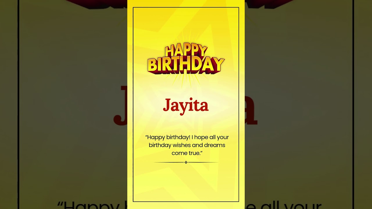 Happy Birthday JAYIKA